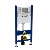 Set rezervor incastrat Geberit, Duofix, cu set fixare si clapeta crom lucios, Delta 51, pentru vas WC suspendat [2]