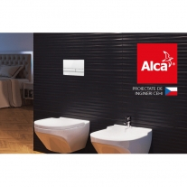 Set rezervor wc incastrat Alcaplast, Sadromodul, pentru instalari uscate (in gips-carton) + clapeta alb-lucios M1710 [7]