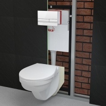 Set rezervor wc incastrat Alcaplast, Sadromodul, pentru instalari uscate (in gips-carton) + clapeta alb-lucios M1710 [4]