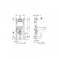 Set rezervor WC incastrat Geberit, Duofix, cu set de fixare si clapeta Delta 20, pentru vas WC suspendat [2]