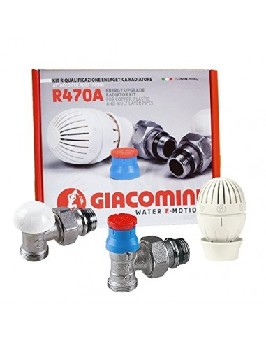 Kit Robinet Radiator Tur-Retur Giacomini – Cap Termostatic 1/2"x16 [1]