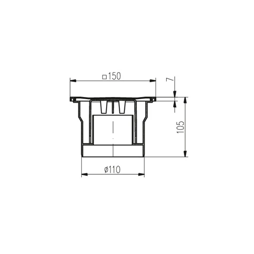 Sifon de pardoseala MCH cu iesire verticala DN 110 - inox/negru [2]