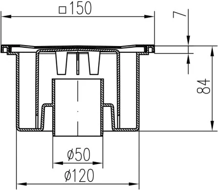 Sifon de pardoseala MCH cu iesire verticala DN 50/84 - plastic [2]