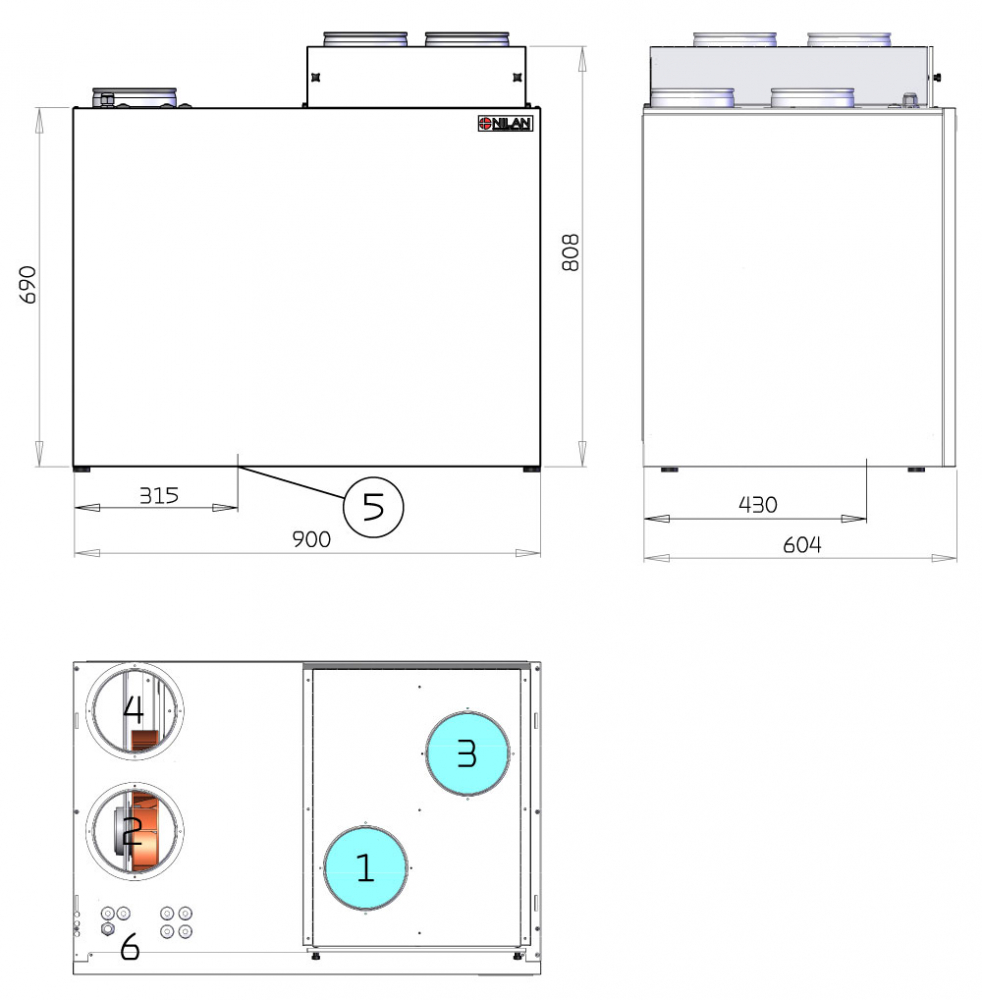 Ventilatie cu recuperare de caldura Nilan Combi 302 Polar Top [3]