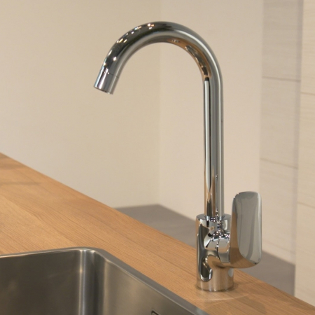 Baterie bucatarie Hansgrohe, Logis, cu pipa pivotanta, crom [1]