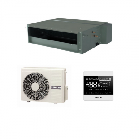 Tratare aer - Aer conditionat tip DUCT Hitachi 48000 BTUh, lichid de racire R32, sleep mode, timer, eco mode, auto diagnoza, pompa de apa inclusa