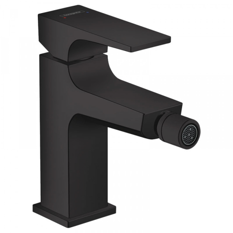 Baterii bideu - Baterie bideu cu ventil click-clack, Hansgrohe, Metropol, negru mat