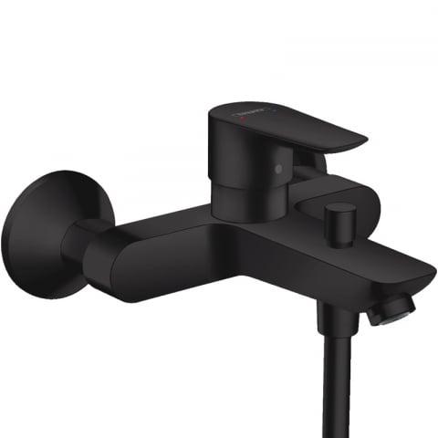 Baterii dus/cada - Baterie Cadă-Duș cu Montaj pe Perete Hansgrohe Talis E Negru Mat