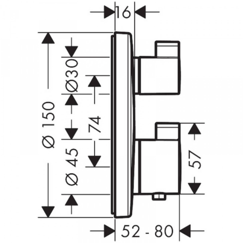 Baterie Duș Termostatată Hansgrohe Ecostat S Bronz Periat [1]