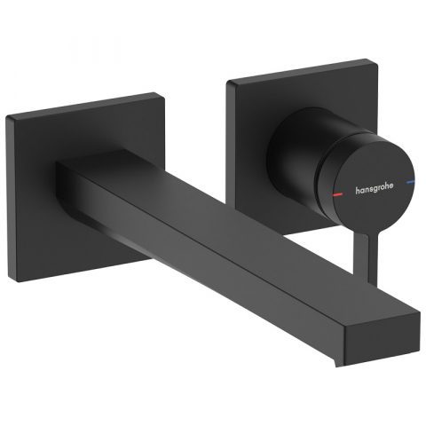 Baterii lavoar - Baterie încastrată pentru lavoar Hansgrohe, Tecturis E, EcoSmart+, cu pipă 22.5 cm, negru mat