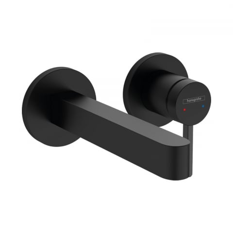 Baterii lavoar - Baterie lavoar cu montaj pe perete, Hansgrohe, Finoris, cu pipa 16,8 cm, negru mat