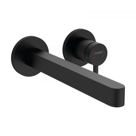 Baterii lavoar - Baterie lavoar cu montaj pe perete, Hansgrohe, Finoris, cu pipa 22,8 cm, negru mat