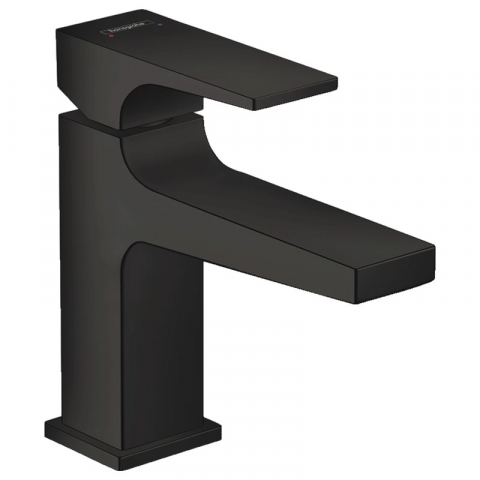 Baterii lavoar - Baterie lavoar cu ventil, Hansgrohe, Metropol 100, negru mat