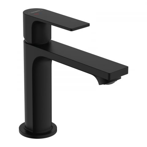 Baterii lavoar - Baterie lavoar, Hansgrohe, Rebris E 110, CoolStart, cu ventil pop-up plastic, negru mat