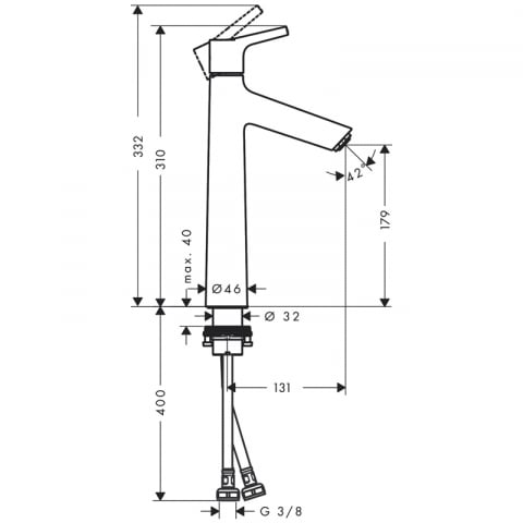 Baterie lavoar Hansgrohe, Talis Select S, fara ventil, crom [2]
