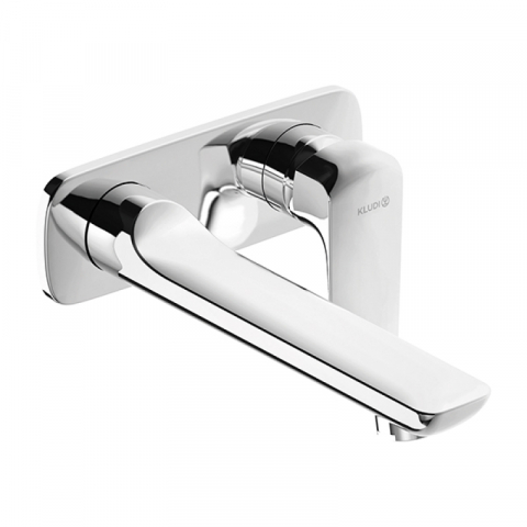 Sanitare - Baterie lavoar, Kludi, Ameo, montaj pe perete, pipă 18,5 cm, crom