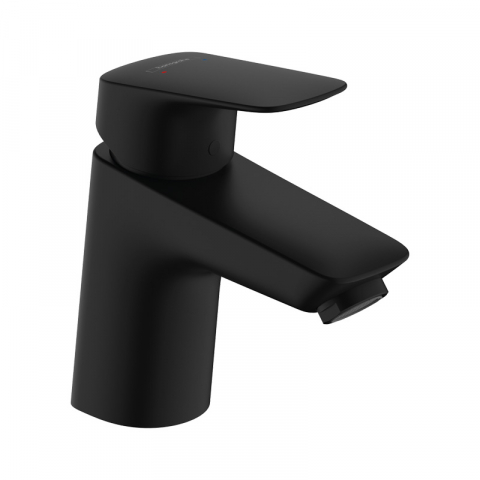 Baterii lavoar - Baterie pentru lavoar Hansgrohe, Logis 70, cu ventil cu tijă, negru mat