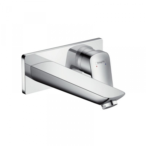 Baterii lavoar - Baterie pentru lavoar Hansgrohe, Logis, cu montaj pe perete, parte vizibila, crom