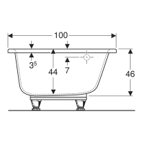 Cada asimetrica pe dreapta, Geberit, Selnova, 160 cm, alb [3]