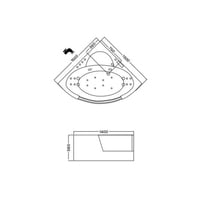 Cada de baie asimetrica, acril sanitar, 150 x 150 cm, Tivoli E-Drive [1]