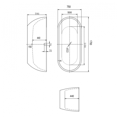 Cada freestanding Florida Aura  - Design oval, alb, modern, cu instalație completă [3]