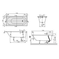 Cada Villeroy & Boch, Oberon, pentru inzidire, dreptunghiulara, 170 x 75 cm, alb alpin [2]