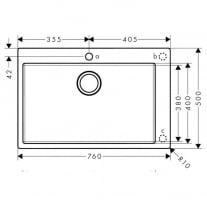 Chiuveta de bucatarie Hansgrohe, 1 cuva, 76x50 cm, inox [1]