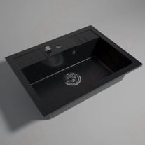 Chiuveta Granit Ferro Mezzo II Pătrată - Negru Grafit [3]