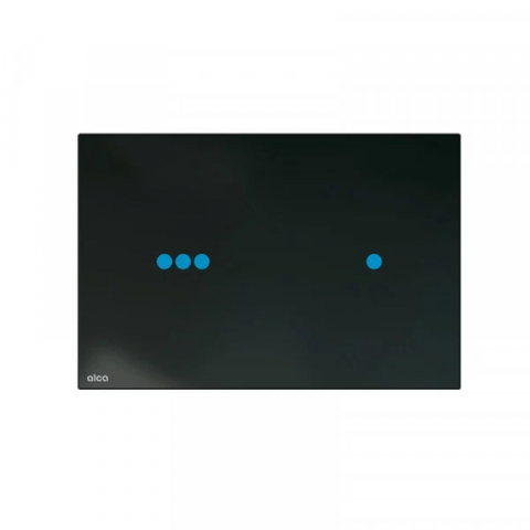 Rezervoare WC - Clapetă Alcadrain Night Light Slim cu Două Volume și Iluminare Sticlă Negru