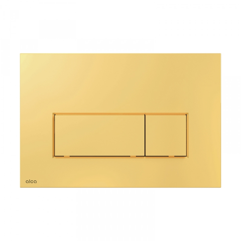 Rezervoare WC - Clapetă Alcadrain Thin M575 Auriu Lucios cu Două Volume – Design Modern și Eficiență
