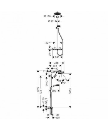 Coloană de duș hansgrohe Crometta 160, termostatata [1]