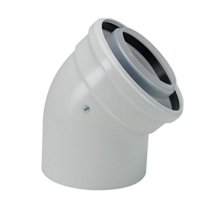 Accesorii - Cot evacuare gaze arse, coaxial, D=60/100, 45 grade, condensatie