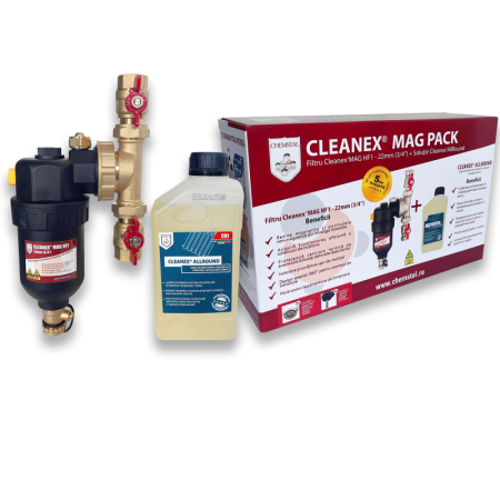 Filtre și protecție instalație - Filtru antimagnetita Cleanex Mag HF1 3/4, racord 22, solutie protectie instalatii termice