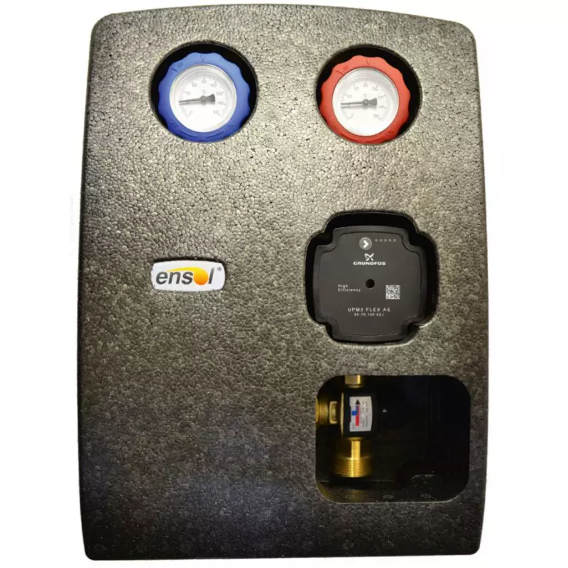 GRUP DE POMPARE CU AMESTEC 35-60 GRADE, VANA ESBE TM3560 ENBOX, DN25 CU POMPA GRUNDFOS UPM3 AUTO L 25-70 130