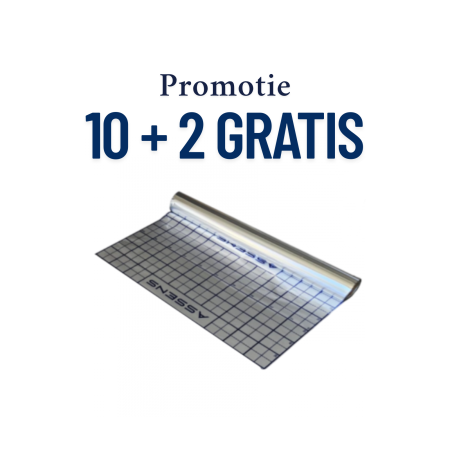 PACHETE PROMOTIONALE - Pachet 10+2 gratis x Folie tacker multistrat trasata cu dungi U (interax 50mm) Aluminiu PUR 5 straturi , 50mp/rolă