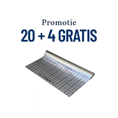 PACHETE PROMOTIONALE - Pachet 20+4 gratis x Folie tacker multistrat trasata cu dungi U (interax 50mm) Aluminiu PUR 5 straturi , 50mp/rolă