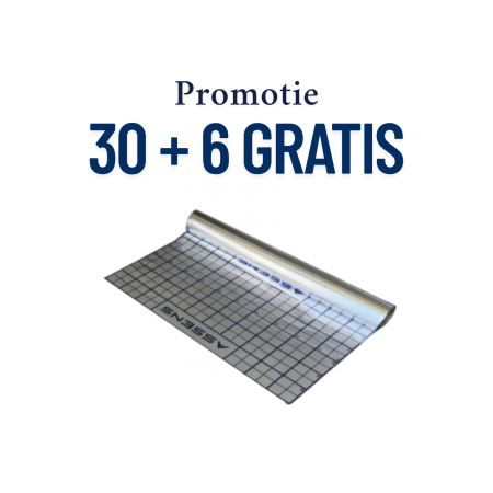 PACHETE PROMOTIONALE - Pachet 30+6 gratis x Folie tacker multistrat trasata cu dungi U (interax 50mm) Aluminiu PUR 5 straturi , 50mp/rolă