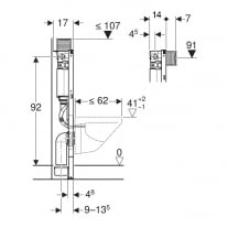 Rama Geberit, Duofix, pentru WC suspendat, 98 cm, cu rezervor incastrat Omega 12 cm [2]