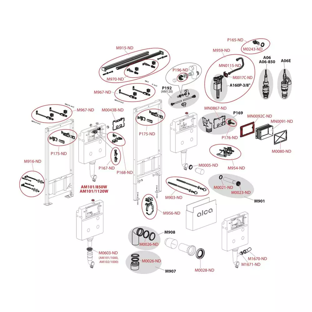 Rezervor WC cu cadru incastrat Alcadrain Sadromodul AM101/1120 pentru instalari uscate [2]