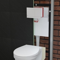 Rezervor wc incastrat Alcaplast, Basicmodul, slim, pentru montare in zidarie, pentru wc stativ, 8.4 cm [4]
