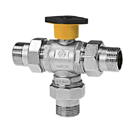 Automatizari - Robinet motorizabil apă din alamă cromată CW617N, 25 bar, 120°C, conexiune stânga/dreapta