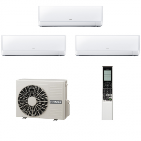 Aer conditionat rezidential - Set aparat aer conditionat Takai Hitachi, sistem multi split pentru 3 incaperi, unitati exterioare cu o putere de 12000 BTU/h