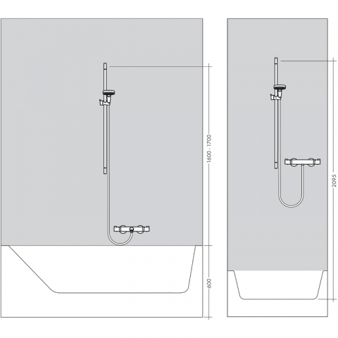 Set de duș cu bară 65 cm Hansgrohe Raindance Select E, crom [1]