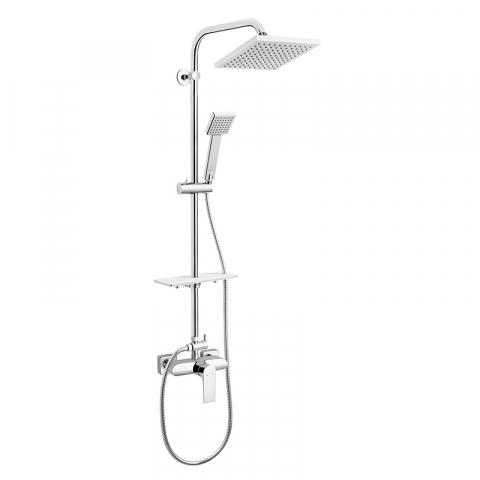 Coloane de dus - Set de duș Ferro Algeo Square cu baterie, crom