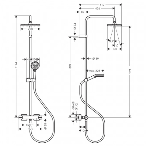 Set de duș Hansgrohe Vernis Shape 230 [1]