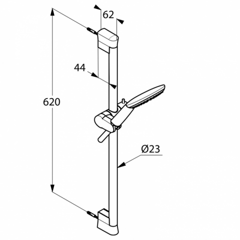 Set de duș Kludi Freshline 1S cu bară de 60 cm, crom [1]