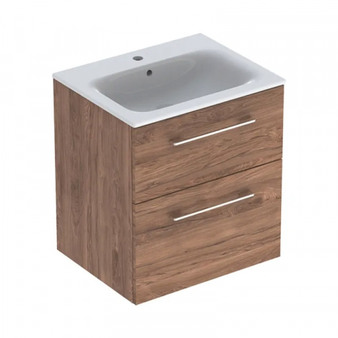 Seturi de mobilier si lavoar - Set mobilier cu lavoar Geberit Selnova Square 60 cm nuc american hickory