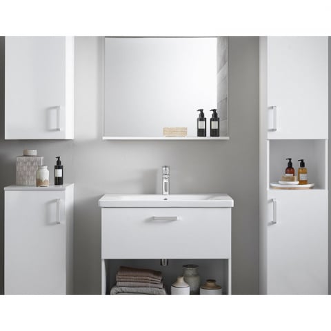 Set mobilier suspendat și lavoar Kolpasan Evelin 80 cm alb [1]