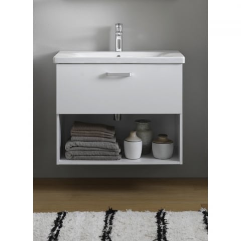 Set mobilier suspendat și lavoar Kolpasan Evelin 80 cm alb [4]