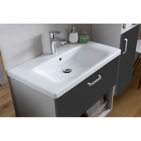 Set mobilier suspendat și lavoar Kolpasan Evelin 80 cm gri antracit [1]